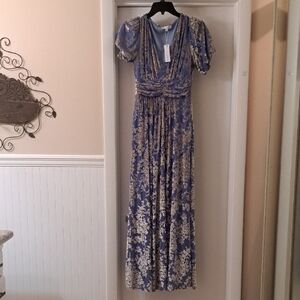 Baltic Born Leslie Blue and Gold Maxi Dress